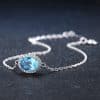 925 Sterling Silver Light Luxury Colored Gems Jewelry Suit Natural