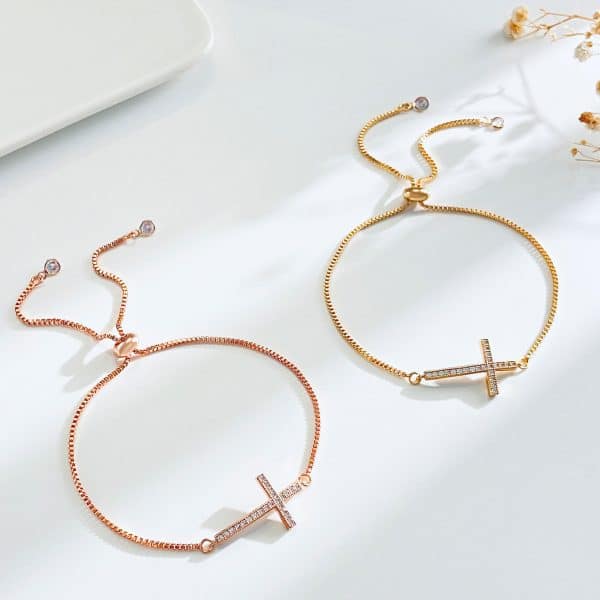 Women's Diamond Pull-out Cross Bracelet