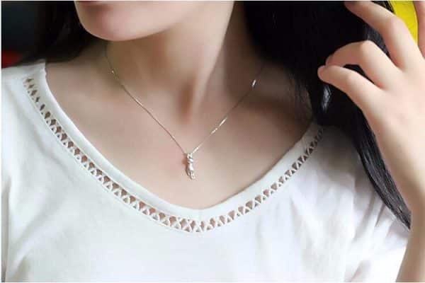 Cute Sandblasted Cat Sterling Silver Necklace Set