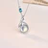 S925 Sterling Silver Necklace Female Micro Inlaid Stone Bone Lock Jewelry