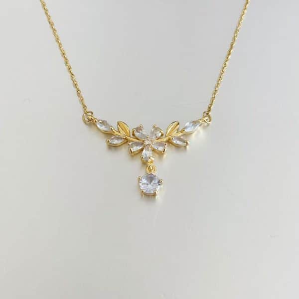 Wheat Laurel Goddess Zircon Clavicle Chain Necklace Female Fashion