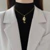 Fashion Zircon Seahorse Crab Pendant Necklace