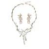 Creative Exaggerated Jewelry Two-color Cross Necklace Earrings Two-piece Set