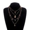 Women's Diamond Six-pointed Star Pendant Necklace Multi-layer