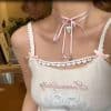 Women's Ribbon Love Pendant Fashion Necklace Clavicle Chain