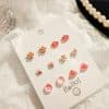 Sterling Silver Needle Stud Earrings Women's Set Small Delicate Eardrops Bone Nail