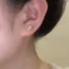 Silver Needle Micro-Set Asymmetric Butterfly Ear Cuff