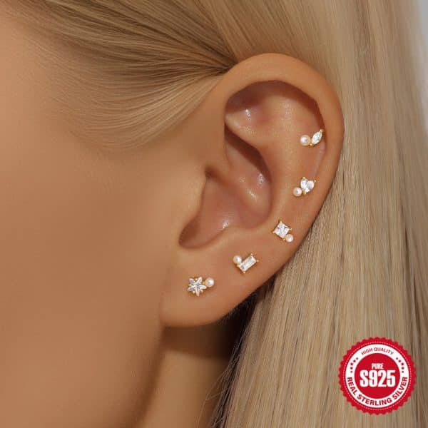 Zircon Versatile Fashion Earring Set Geometric