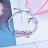 High-grade Affordable Luxury Fashion Full Diamond Bow Necklace Necklace Bracelet Ear Studs Suit