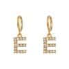 18K Gold Plated Micro Set Zircon Letter Earrings For Women