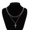 Crystal Cross Necklace Men's Retro High Sense