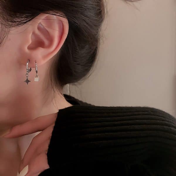 Fashion Personality Cherry Tassel Chain Ear Buckle Set