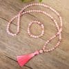 Stone Bead String Long Fringe Yoga Necklace Bracelet Crystal