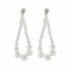 Women's Sterling Silver Pearl Inlaid Circle Stud Earrings