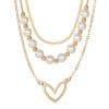 Vintage Love Heart Pearl Gold Necklace