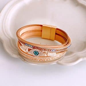 Diamond-embedded Magnetic Bracelet Ethnic Style Simple Personality Bracelet Trendy All-matching