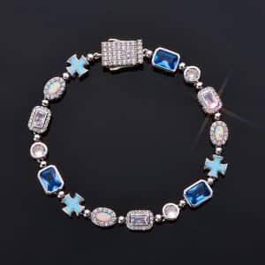 European And American 6mm Cross Drop Bracelet Men