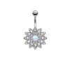 5-piece Set Of Stainless Steel Zircon Diamond-studded Belly Button Ring