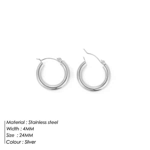 Broad Round Hoops Earrings
