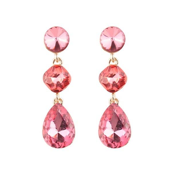 Women's Drop Shape Glass Gemstone Earrings