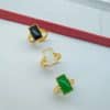 Brass Gold-plated Long Gem Electroplated Live Ring