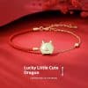 Auspicious Cute Dragon Zodiac Necklace Female Hetian Jade Bracelet Ear Studs