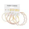 New Vintage Geometric Pearl Earrings 6-piece Set