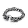 Vintage Distressed Power Style Personalized Double Chinese Dragon Heads Titanium Steel Bracelet