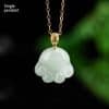Emerald Light Green Cat's Paw Pendant Cute 18K Gold Buckle Jade Pendant Women's