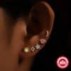 Fashion S925 Sterling Silver Star Moon Color Diamond Earrings 5-piece Set