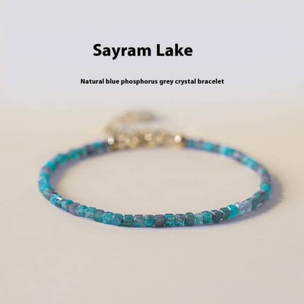 Women's Natural Blue Apatite Crystal Bracelet