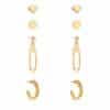 Classic Earring Set Combination Heart Shaped Round Stud Earrings Brooch Diamond Earrings