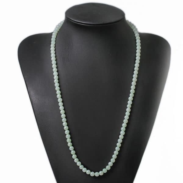 Strict Selection Wholesale Natural A- Level Jade Jade Bead Sweater Chain Women's White Green Round Beads Necklace For Mother Beauty Jade Bead