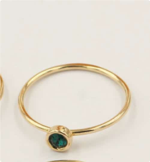 14K Gilded GF Zircon Rings Knuckle DIY Ornament Accessories Light Body Ring