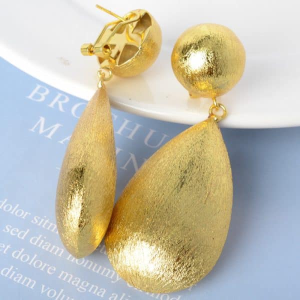 Women's Fashionable Golden Silver Drop Shape Earrings