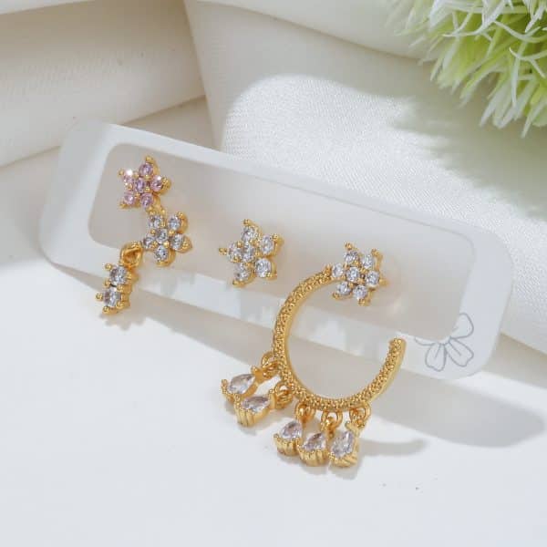 Trendy Earrings Set Zircon Temperament