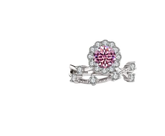 Moissanite Ring Women's Sterling Silver Platinum Niche