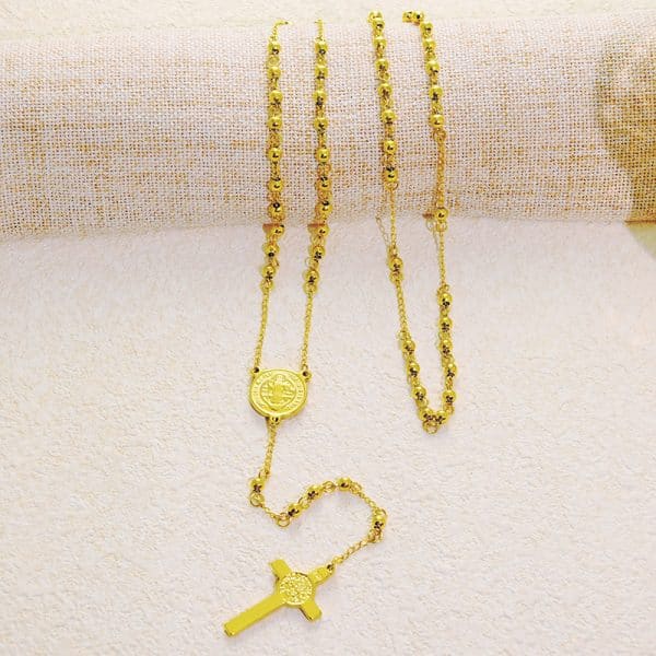 Stainless Steel Cross Pendant Necklace Sweater Chain Necklace