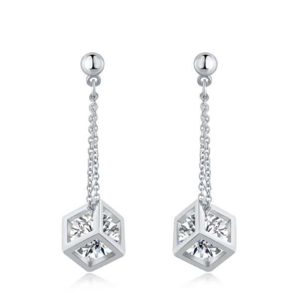 Simple And Fashionable Square Earrings With Zircon Micro-set