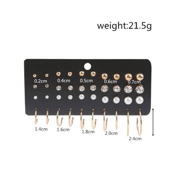 European And American New Pearl Zircon Earings Set Creative Retro Simple Elegant Earrings