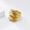 Women's Pleated Stainless Steel Fashion Personality Ring