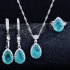 Drop Ring  Pendant Necklace Ear Stud