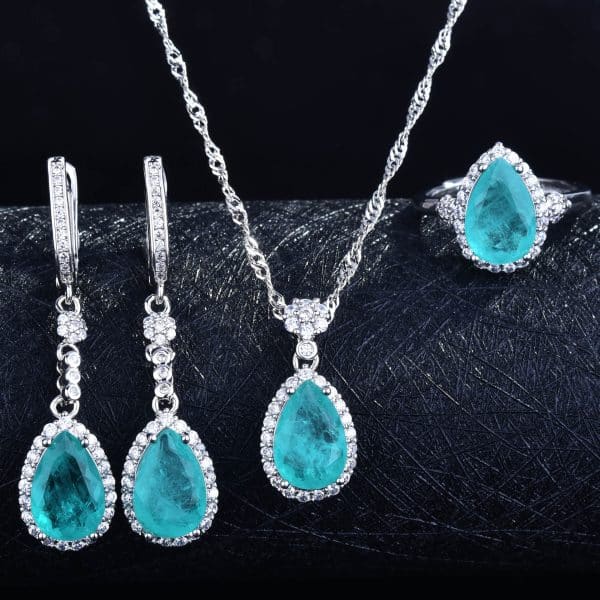 Drop Ring  Pendant Necklace Ear Stud