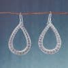Women's Fashion Silver Engraved Floral Drop Earrings