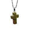 Natural Stone Agate Stone Cross Pendant Necklace