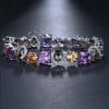 European And American Fashion Bracelet Colorful Crystals White Gold Plated Accessories
