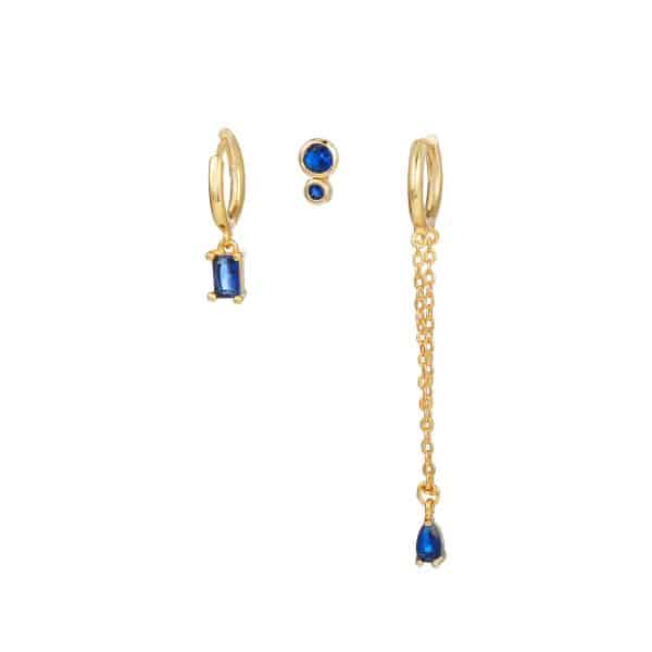 Simple And Fashionable Zircon Tassel Earrings Set