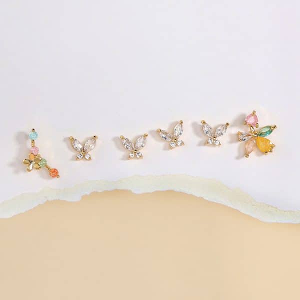 Korean Style Geometric Stud Ear Stud Set