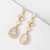Elegant Long Style Drop AAA Zircon Earrings
