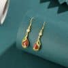 Women's Stylish Water Drop Embellished Zircon Earrings